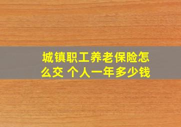 城镇职工养老保险怎么交 个人一年多少钱